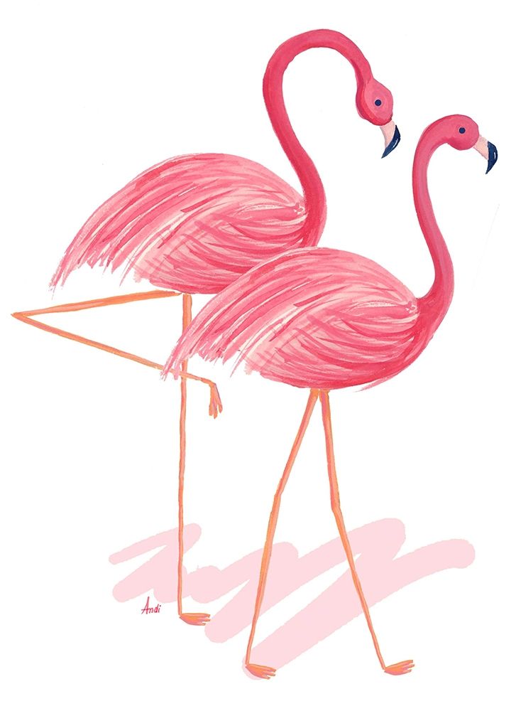Flamingo Walk Watercolor I art print by Andi Metz for $57.95 CAD