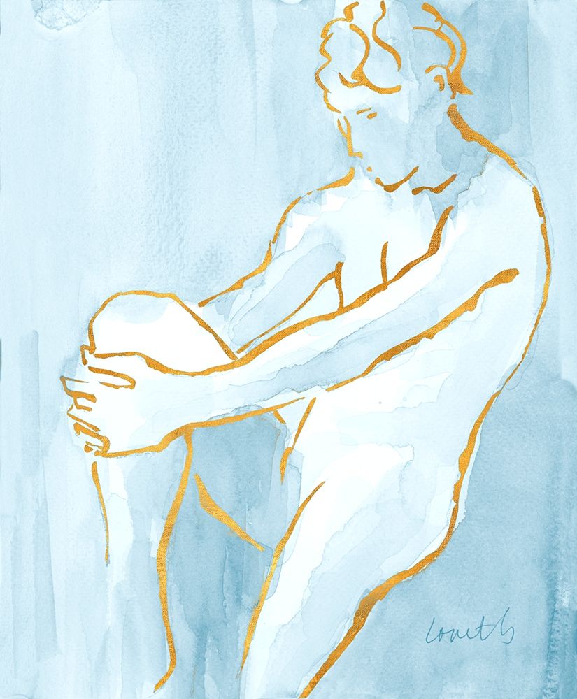 Seated Male Figure on Blue art print by Lanie Loreth for $57.95 CAD