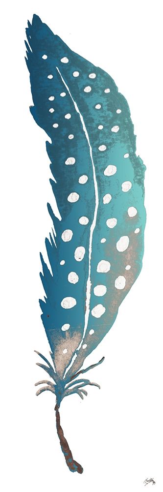 Dotted Blue Feather II art print by Elizabeth Medley for $57.95 CAD