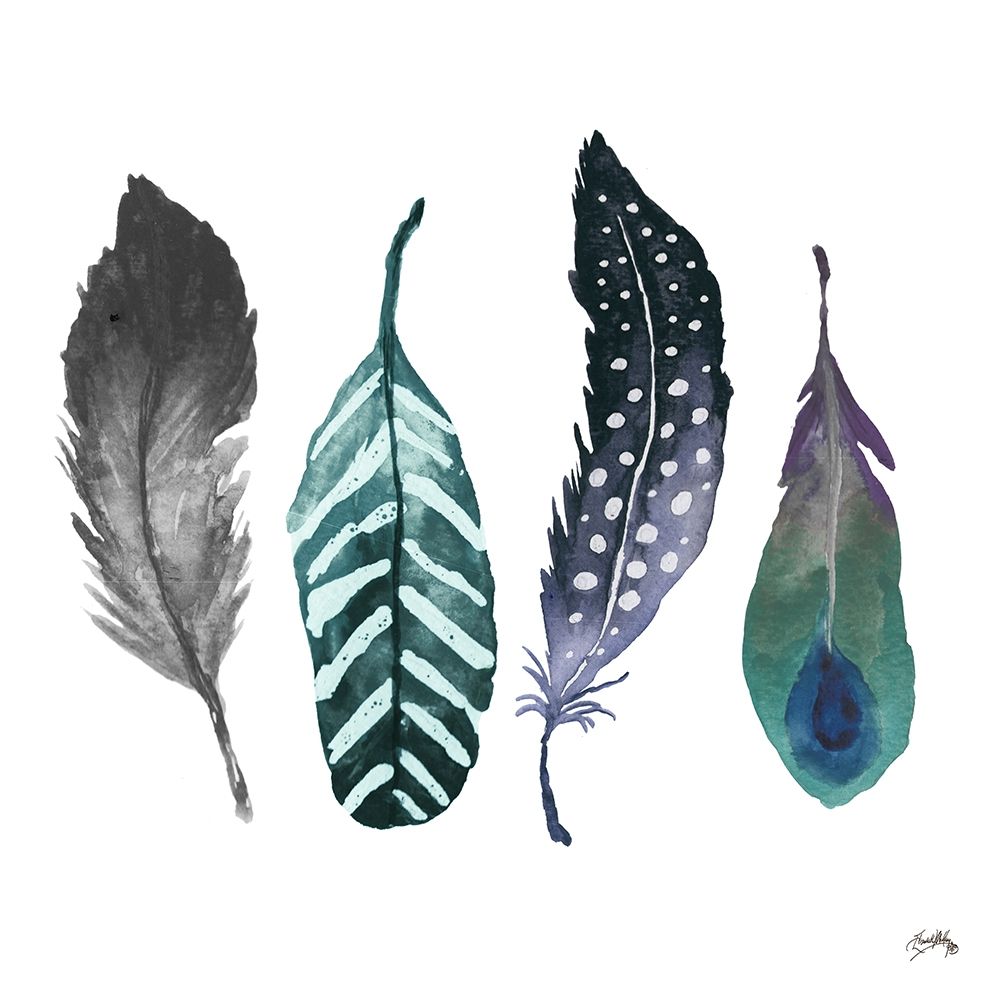 Indigo Feathers art print by Elizabeth Medley for $57.95 CAD