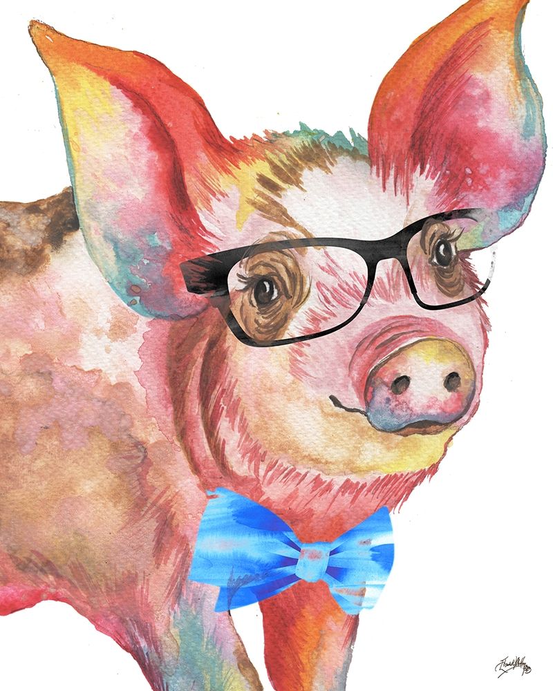 Nerdy Pig art print by Elizabeth Medley for $57.95 CAD