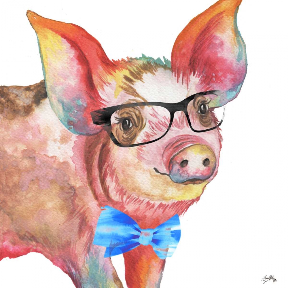 Nerdy Pig art print by Elizabeth Medley for $57.95 CAD