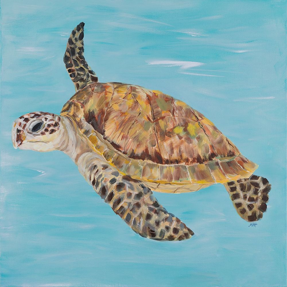 Turtle in the Blue Sea II art print by Julie DeRice for $57.95 CAD