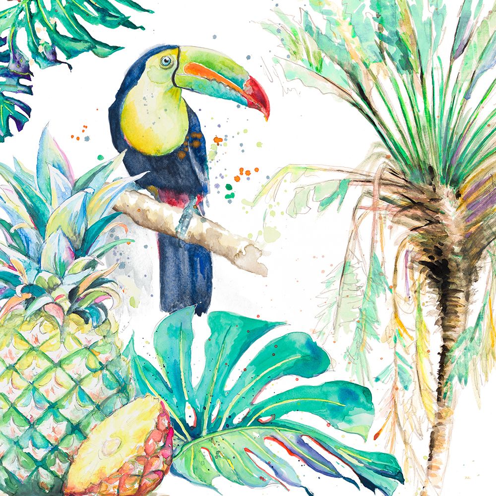 Toucan on Tropical Background art print by Patricia Pinto for $57.95 CAD