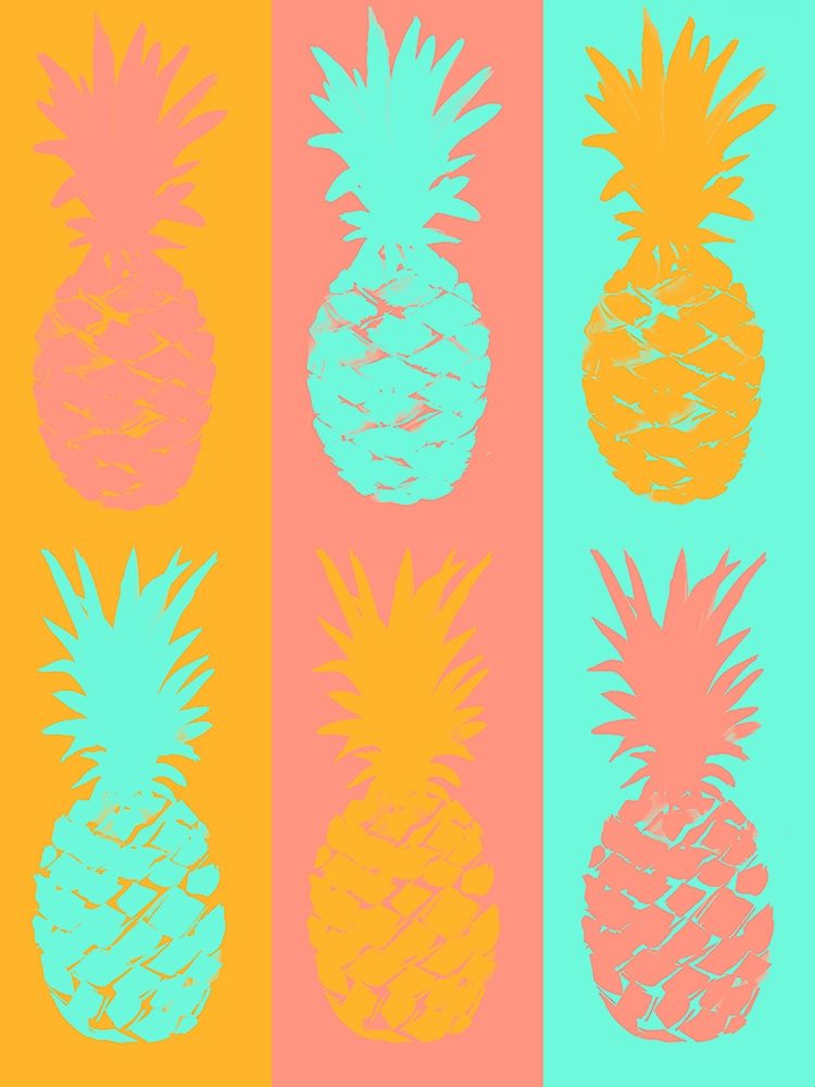 Vibrant Striped Pineapples art print by Julie DeRice for $57.95 CAD