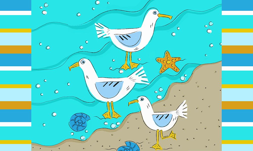 Sassy Seagulls art print by Deidre Mosher for $57.95 CAD