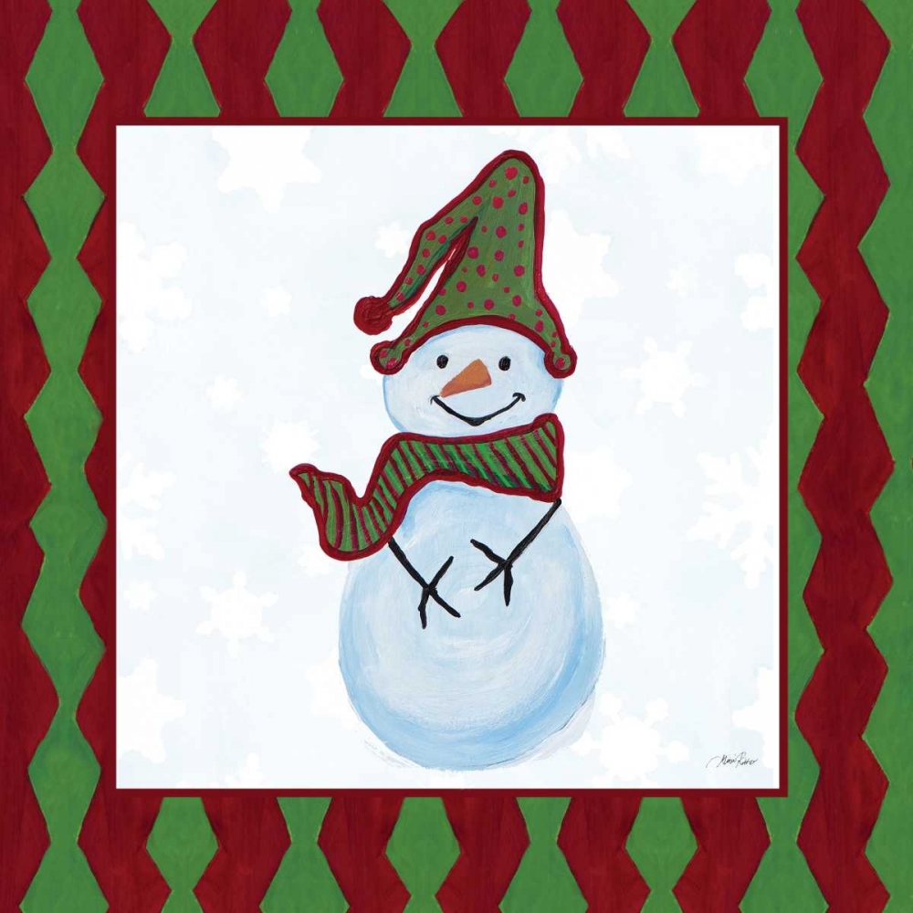 Snowman Zig Zag Square III art print by Gina Ritter for $57.95 CAD