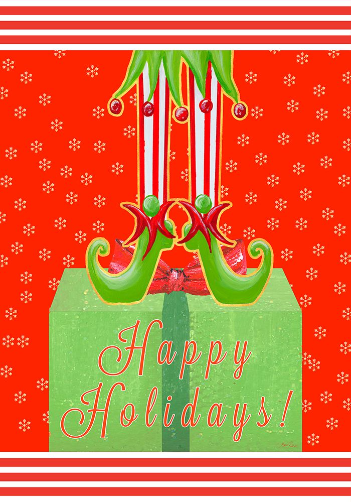 Happy Holidays Elf art print by Gina Ritter for $57.95 CAD