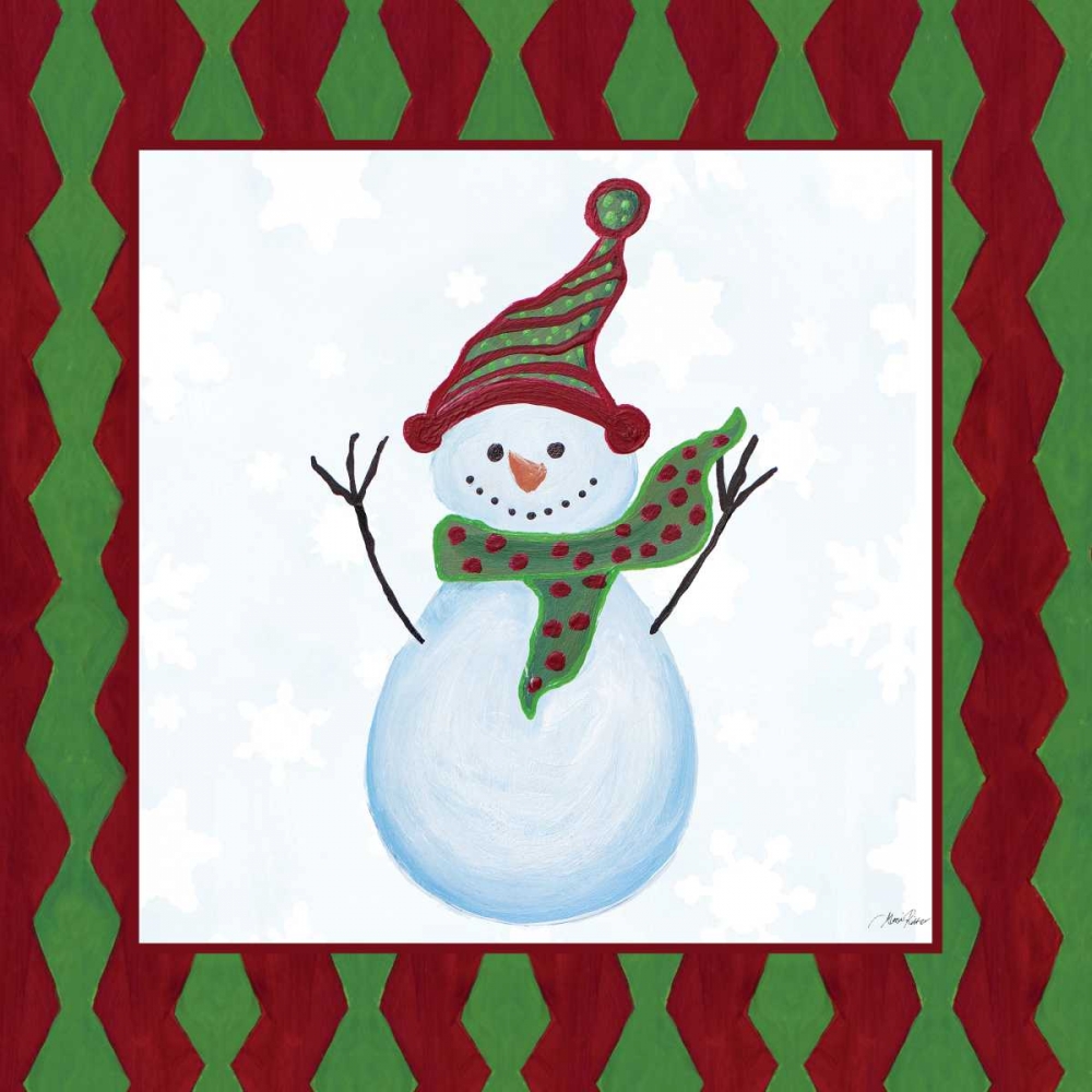 Snowman Zig Zag Square I art print by Gina Ritter for $57.95 CAD