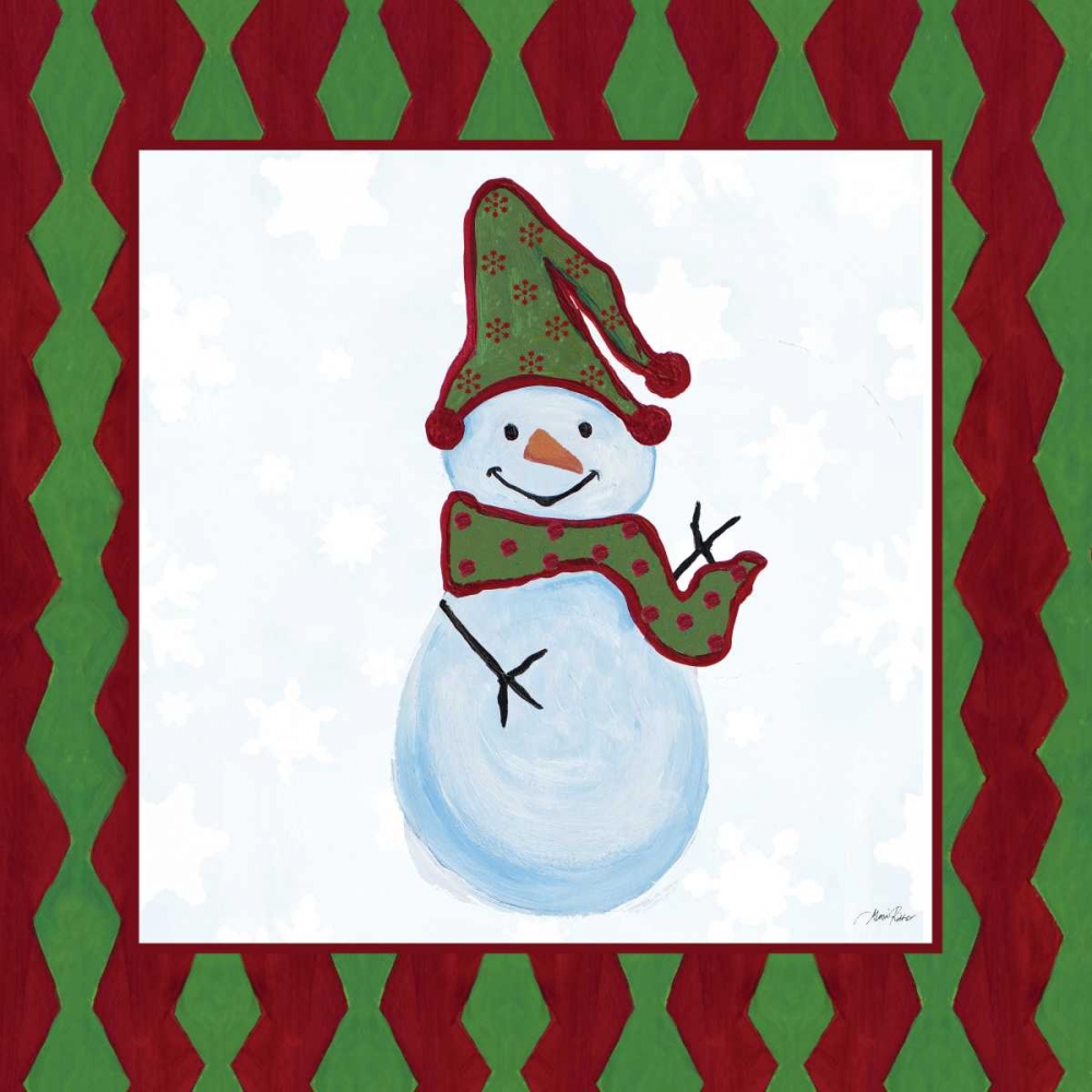 Snowman Zig Zag Square II art print by Gina Ritter for $57.95 CAD