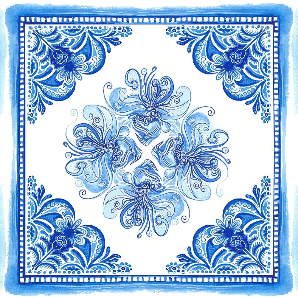 Artisan Tile Blue I art print by Diannart for $57.95 CAD