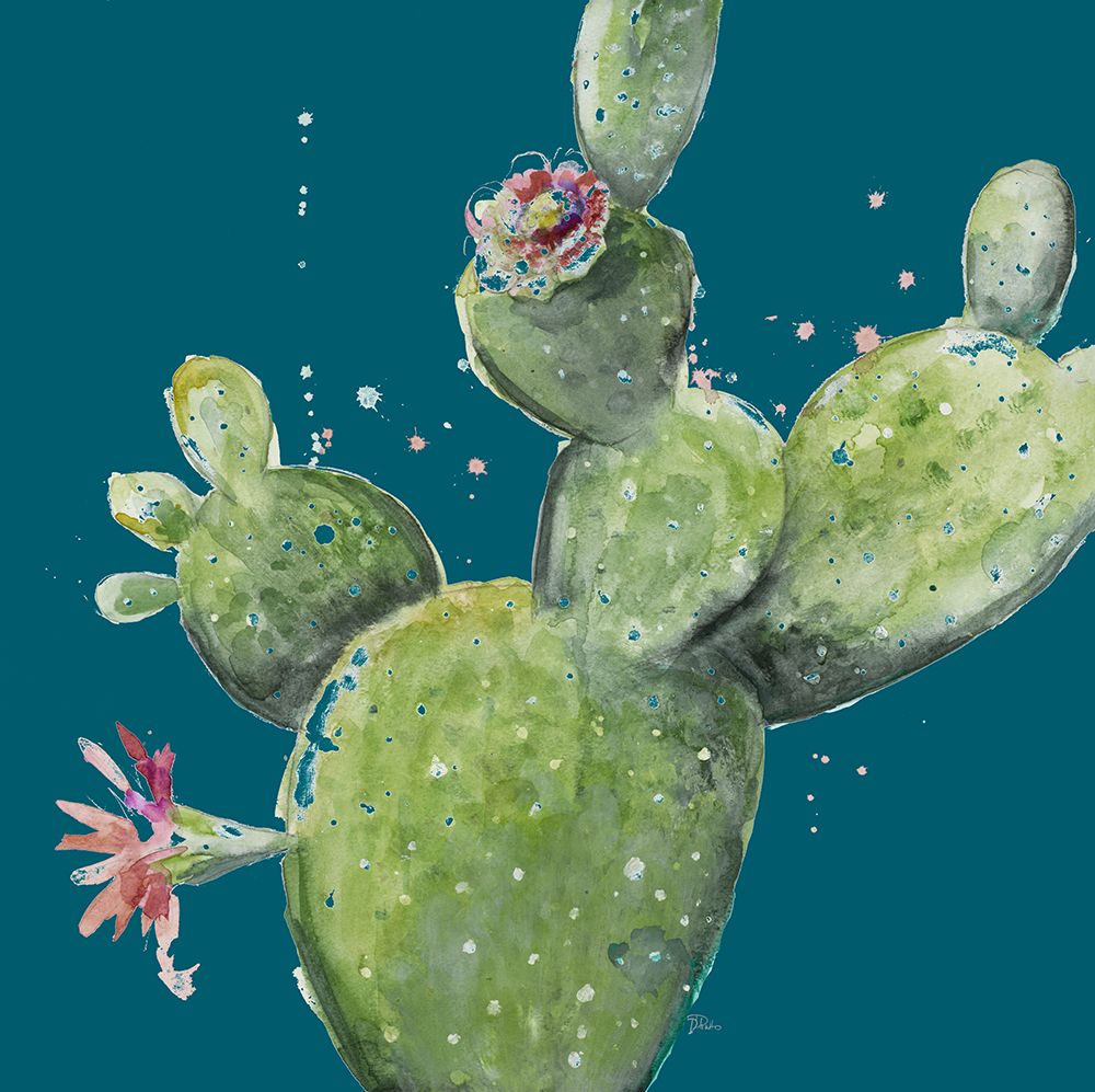 Natural Desert Cactus On Blue I art print by Patricia Pinto for $57.95 CAD
