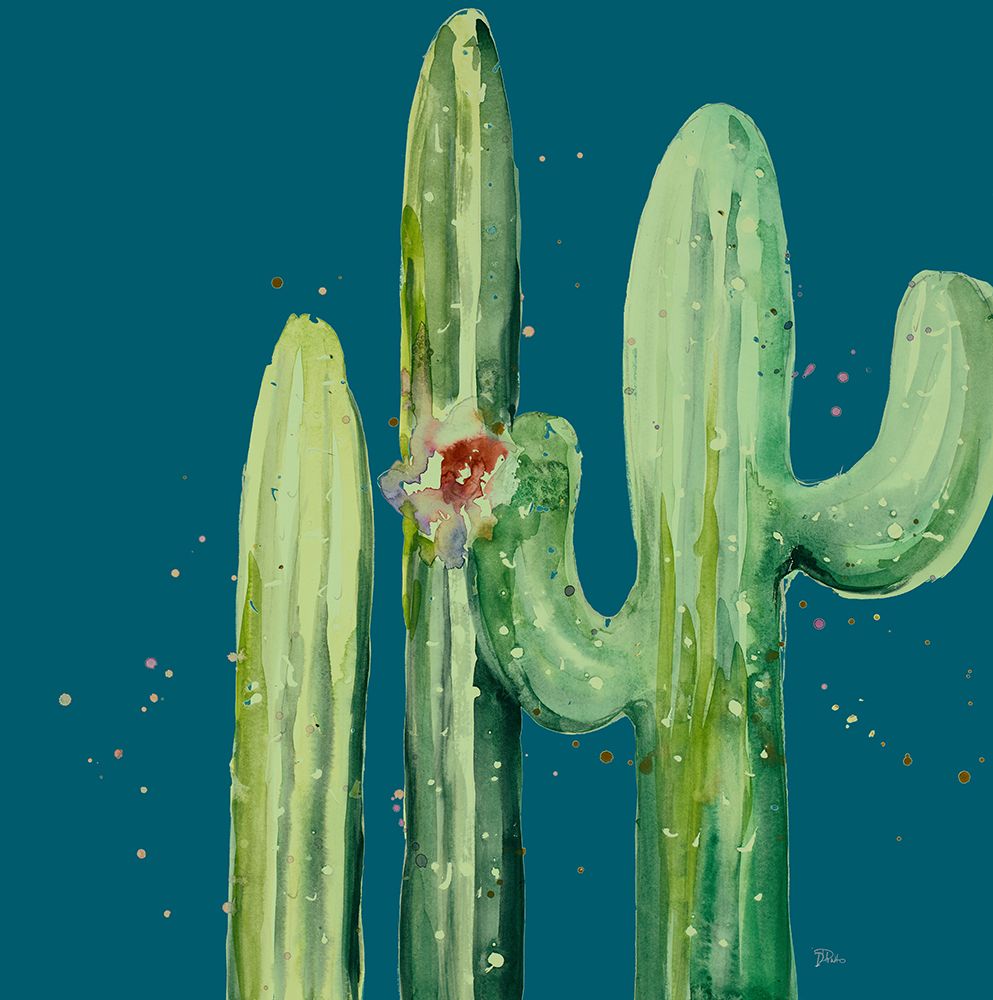 Natural Desert Cactus On Blue II art print by Patricia Pinto for $57.95 CAD