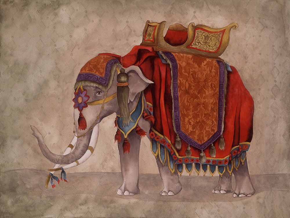 Ceremonial Elephants I art print by Elizabeth Medley for $57.95 CAD