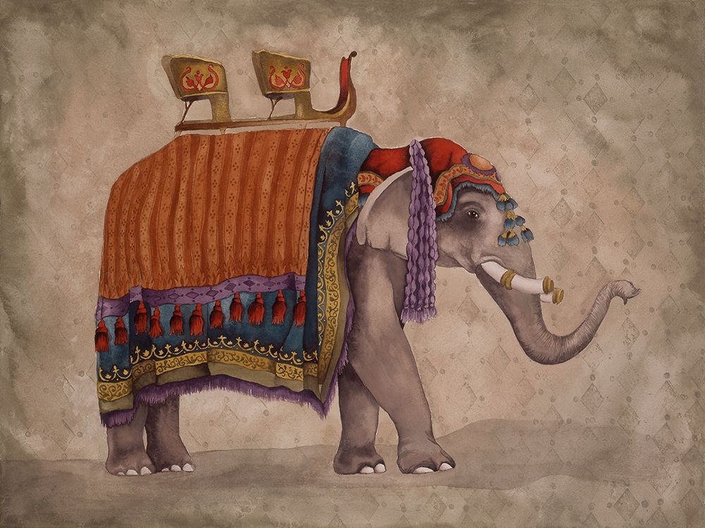 Ceremonial Elephants II art print by Elizabeth Medley for $57.95 CAD