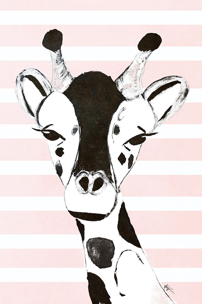 Giraffe On Stripes art print by Kali Wilson for $57.95 CAD