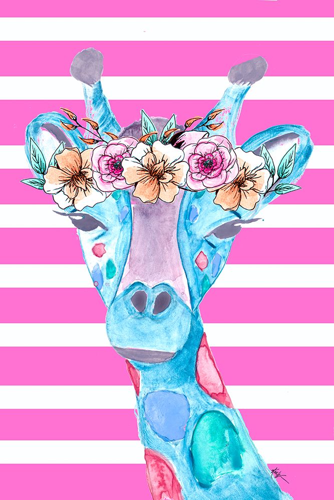 Funky Giraffe art print by Kali Wilson for $57.95 CAD