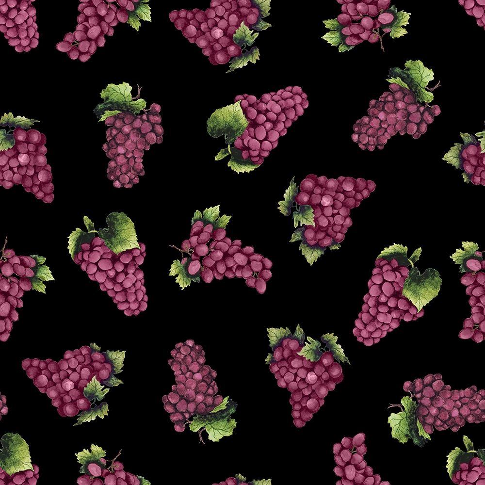Wine Grapes Pattern A (black) art print by Mary Beth Baker for $57.95 CAD