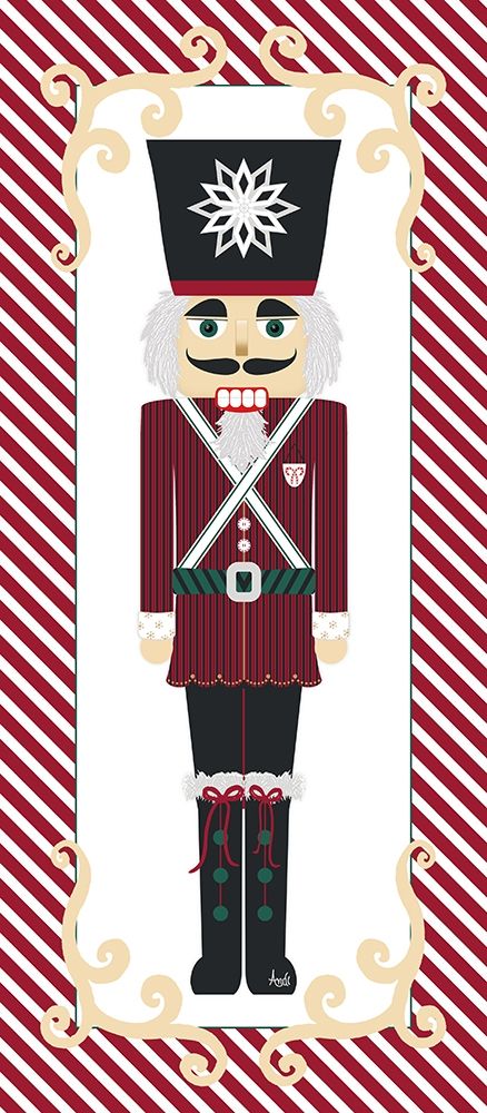 Nutcracker On Red Stripe I art print by Andi Metz for $57.95 CAD