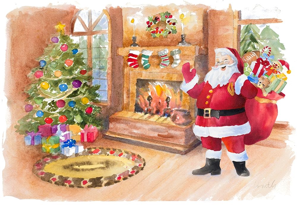 Santas Fireplace art print by Lanie Loreth for $57.95 CAD