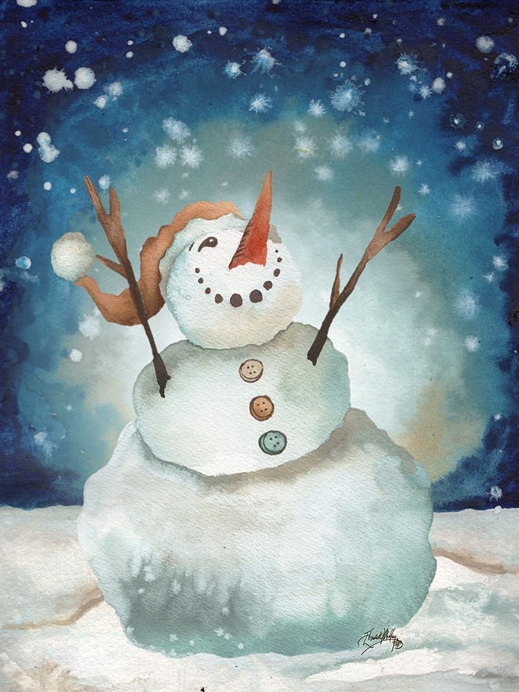 Snowman Cheers I art print by Elizabeth Medley for $57.95 CAD