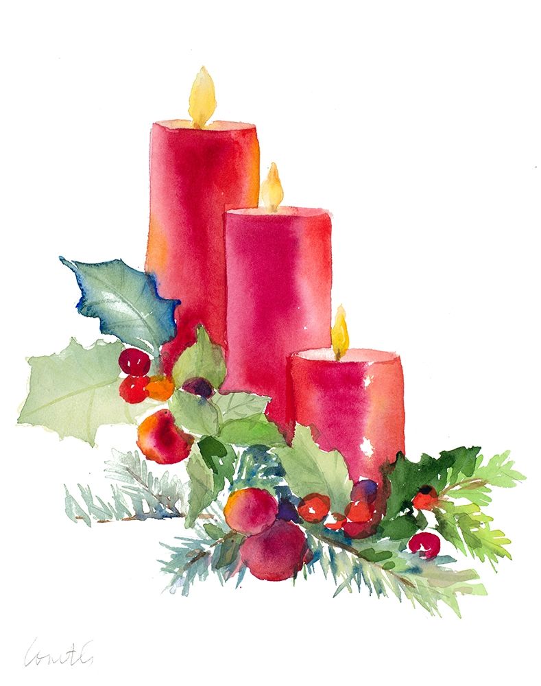 Candles with Holly art print by Lanie Loreth for $57.95 CAD