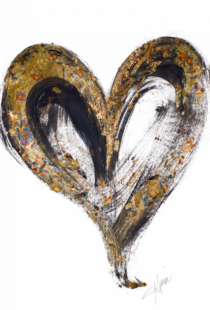 Gold and Black Heart art print by Gina Ritter for $57.95 CAD