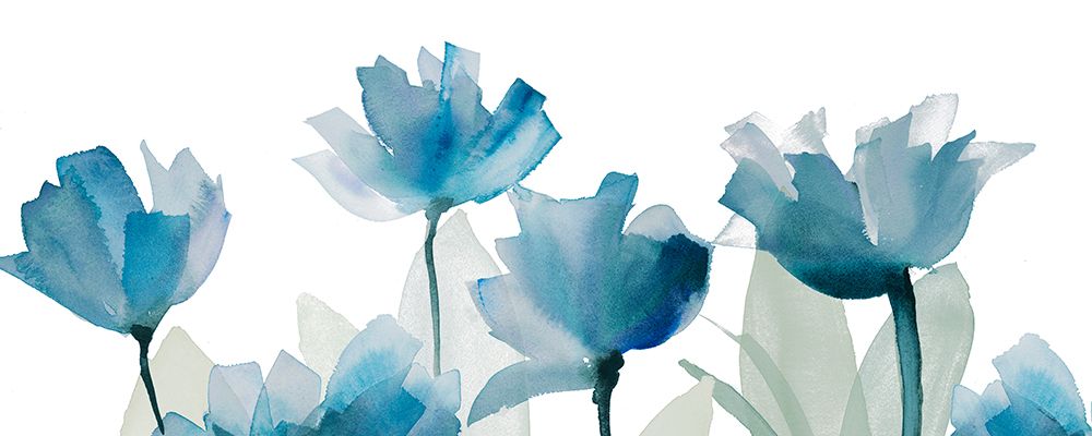 Blue Triple Whisper Garden I art print by Lanie Loreth for $57.95 CAD