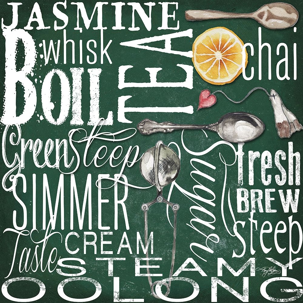 Drink Typography Forest Green art print by Mary Beth Baker for $57.95 CAD