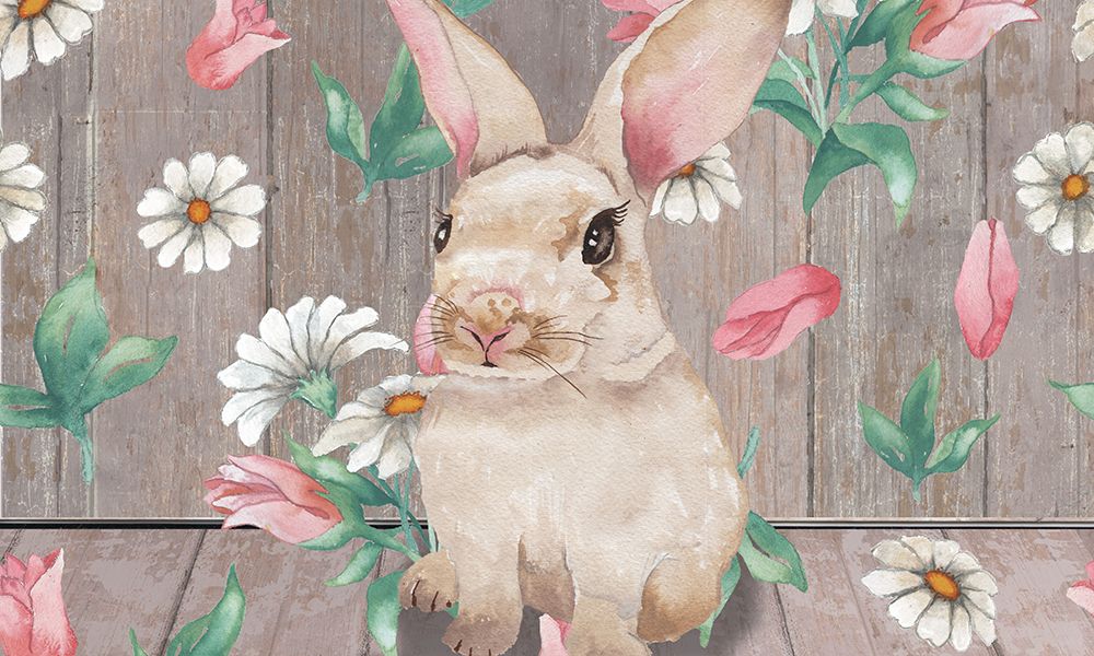 Bunny with Spring Florals art print by Elizabeth Medley for $57.95 CAD
