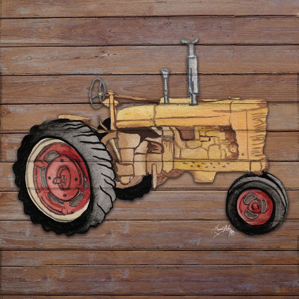 Tractor on Wood I art print by Elizabeth Medley for $57.95 CAD