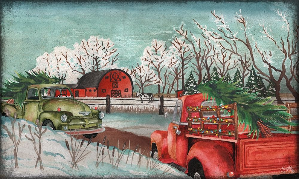 Winter Time on the Farm with Lights art print by Elizabeth Medley for $57.95 CAD