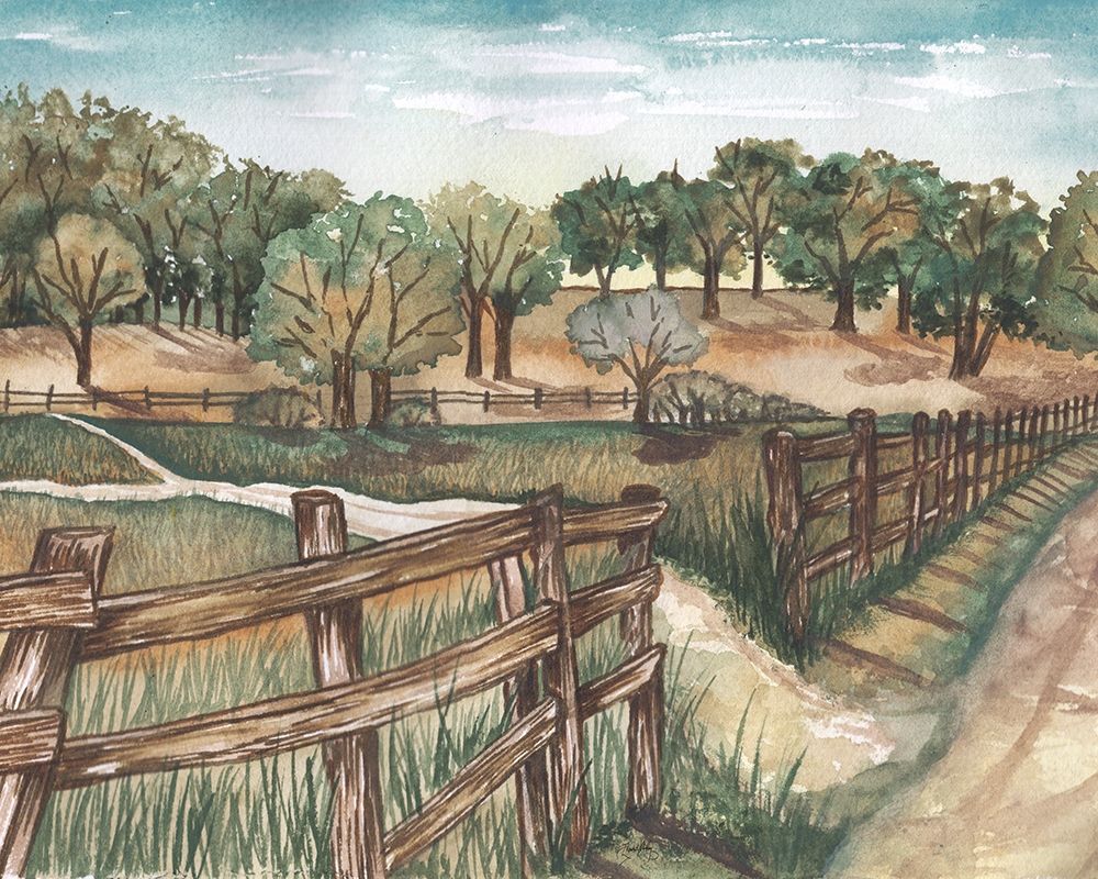 Farm Landscape art print by Elizabeth Medley for $57.95 CAD