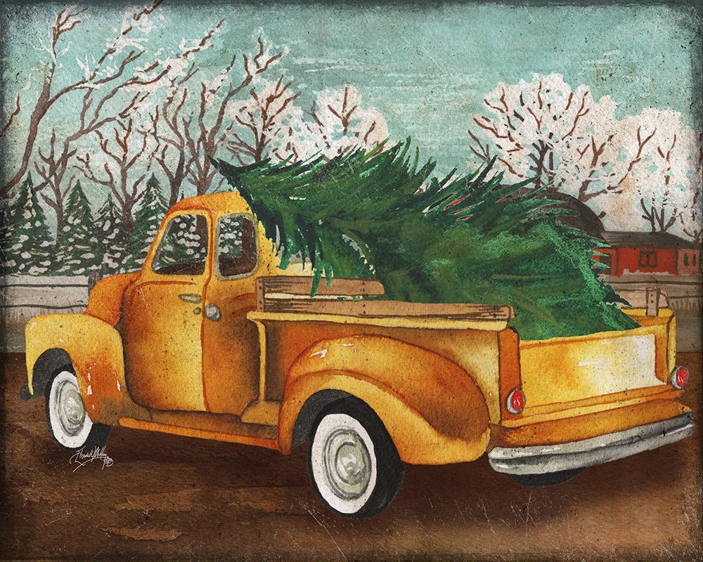 Yellow Truck and Tree III art print by Elizabeth Medley for $57.95 CAD