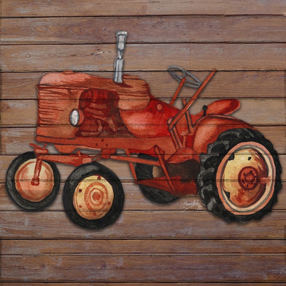 Tractor on Wood II art print by Elizabeth Medley for $57.95 CAD