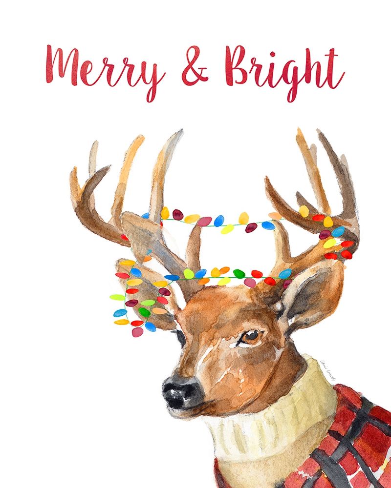 Merry and Bright Reindeer art print by Lanie Loreth for $57.95 CAD