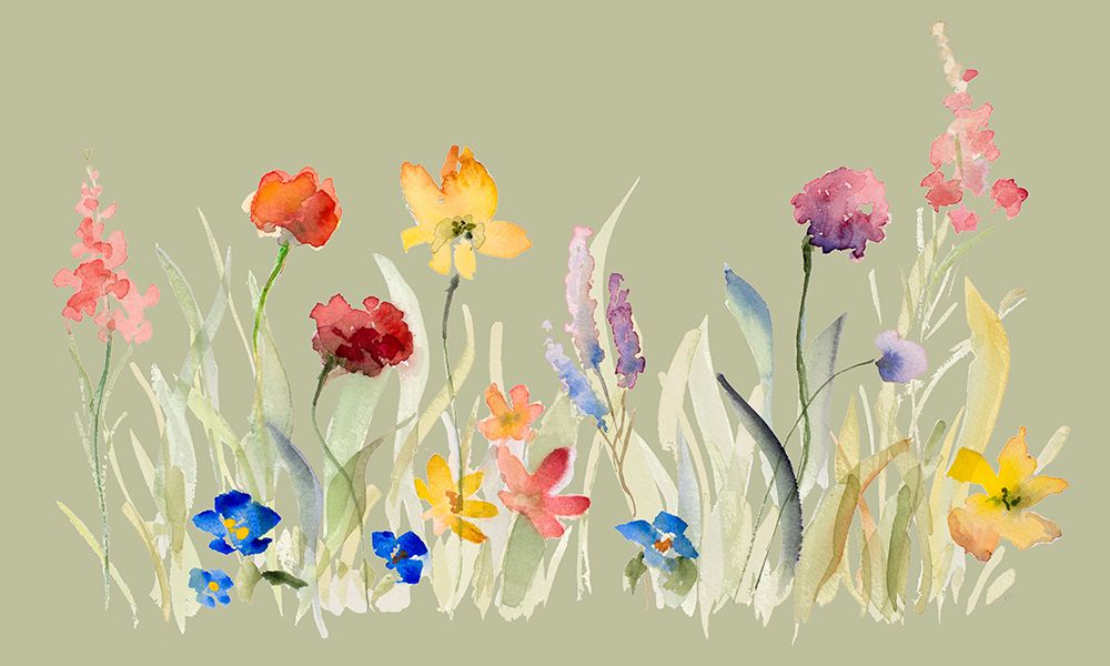 Wildflowers On Green art print by Lanie Loreth for $57.95 CAD