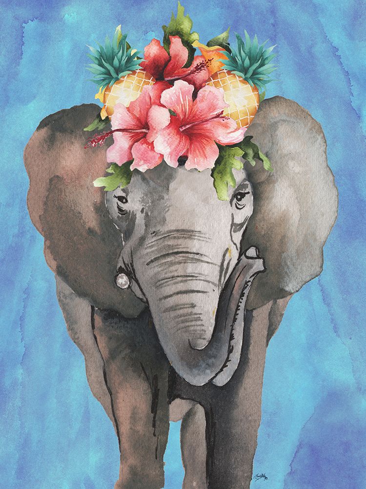 Tropical Elephant art print by Elizabeth Medley for $57.95 CAD