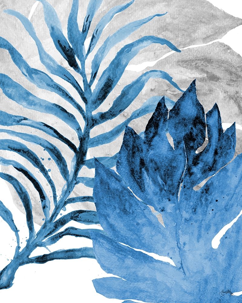 Blue Fern and Leaf I art print by Elizabeth Medley for $57.95 CAD