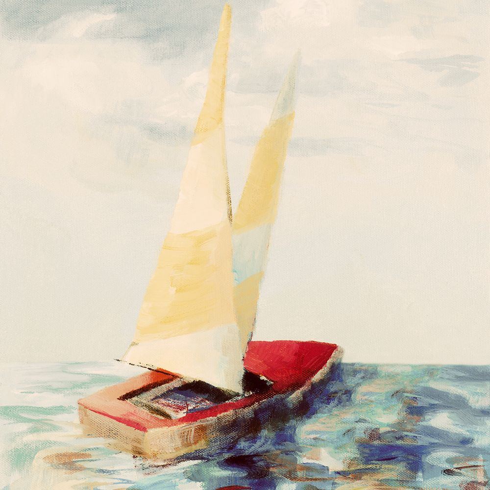 Vintage Red Sailboat art print by Lanie Loreth for $57.95 CAD
