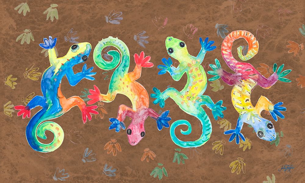 Watercolor Geckos art print by Julie DeRice for $57.95 CAD