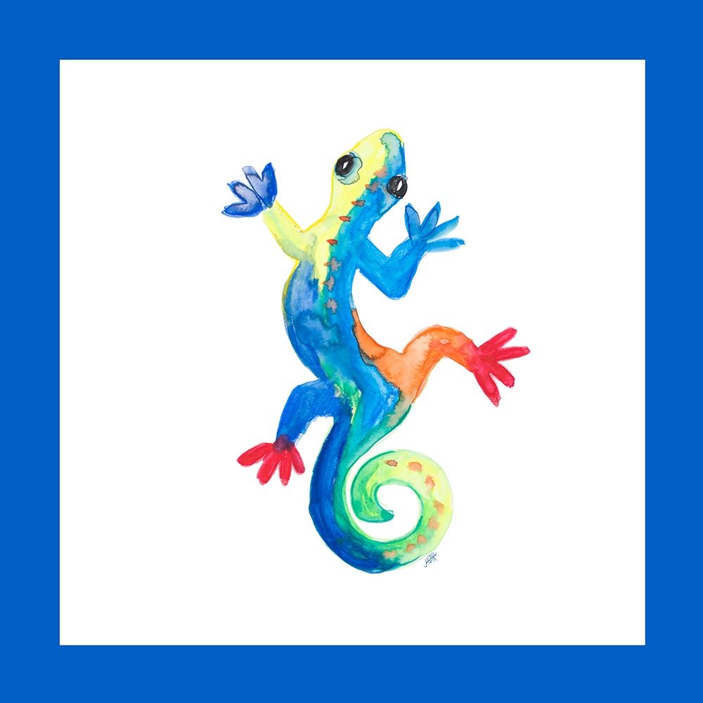 Watercolor Gecko Square I art print by Julie DeRice for $57.95 CAD