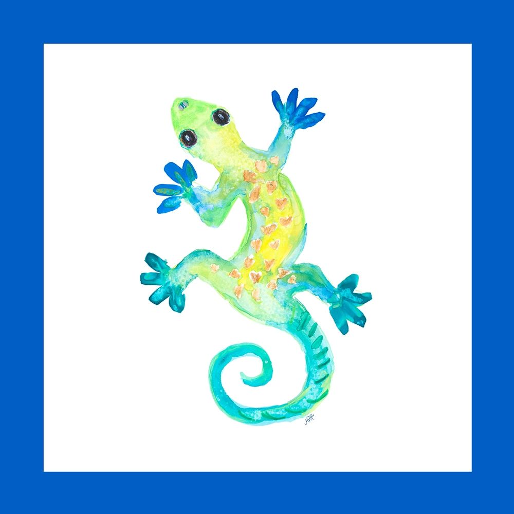 Watercolor Gecko Square II art print by Julie DeRice for $57.95 CAD