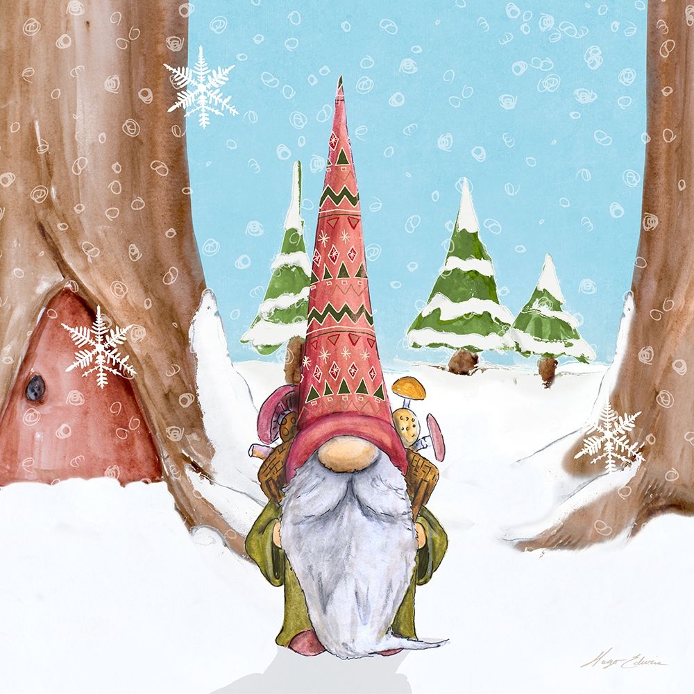 Winter Gnome I art print by Hugo Edwins for $57.95 CAD