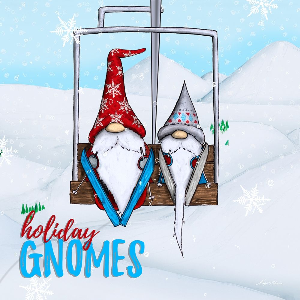 Gnome Ski Ride art print by Hugo Edwins for $57.95 CAD