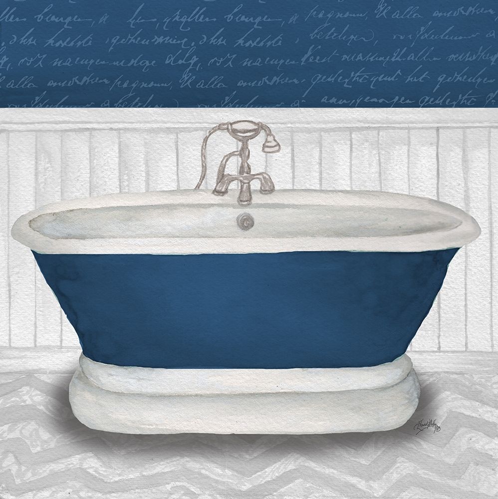 Deep Blue Nautical Bath I art print by Elizabeth Medley for $57.95 CAD