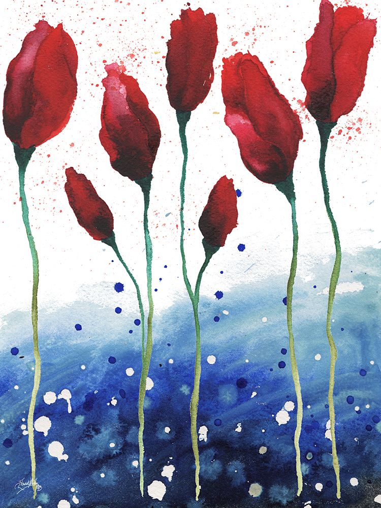 Patriotic Floral I art print by Elizabeth Medley for $57.95 CAD