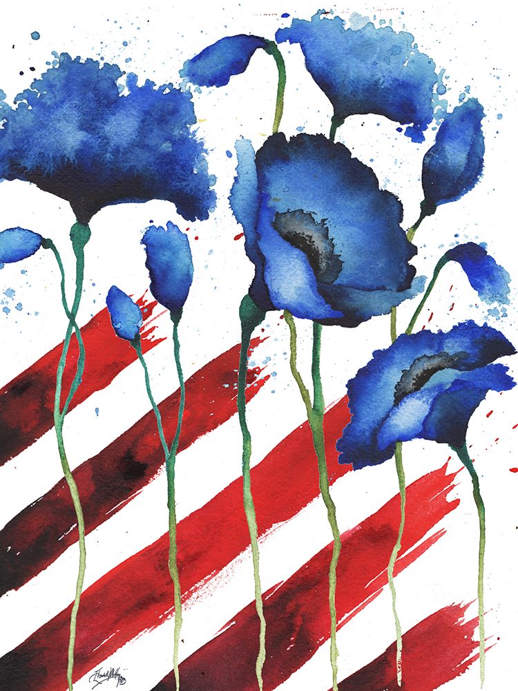 Patriotic Floral II art print by Elizabeth Medley for $57.95 CAD