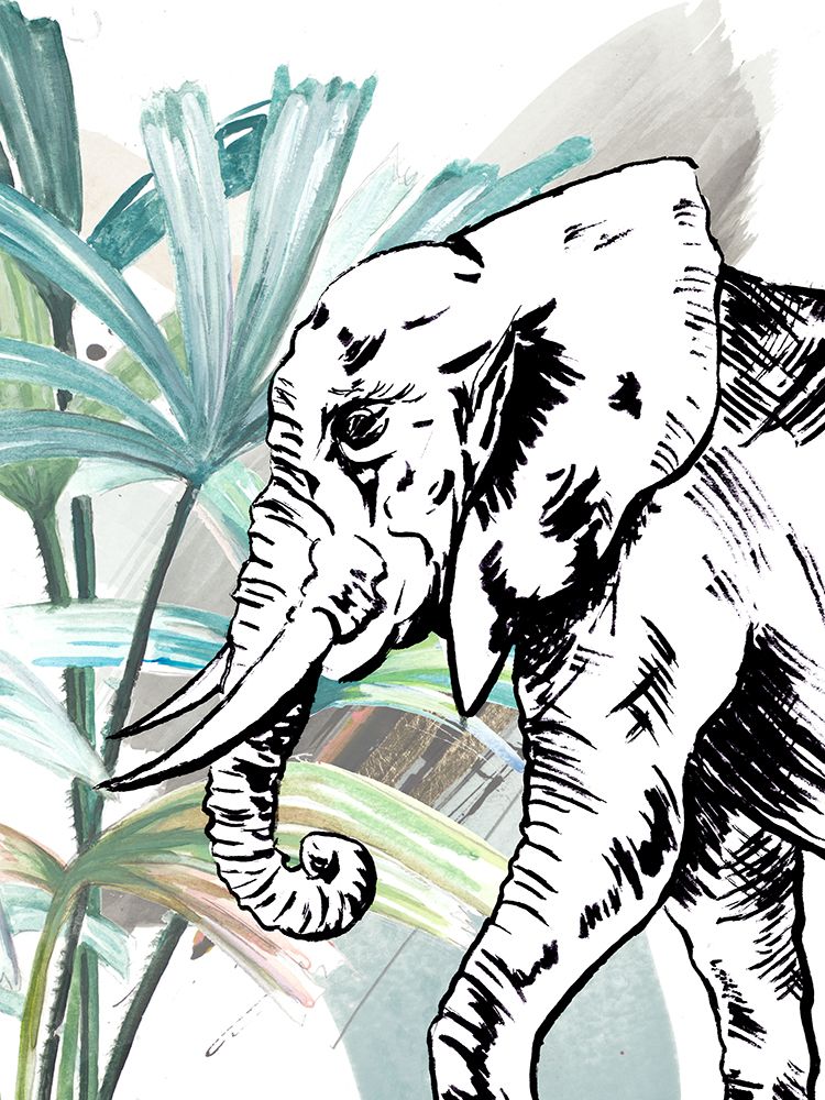 Tropical Elephant art print by Patricia Pinto for $57.95 CAD