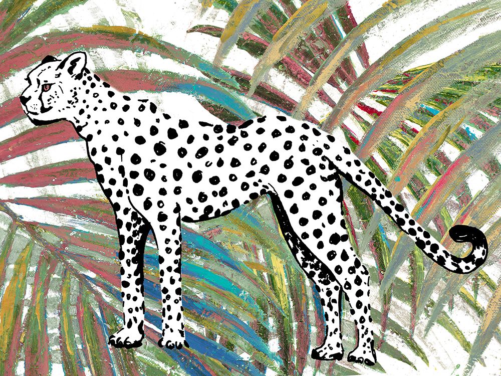 Cheetah on Multicolored Leaves art print by Patricia Pinto for $57.95 CAD